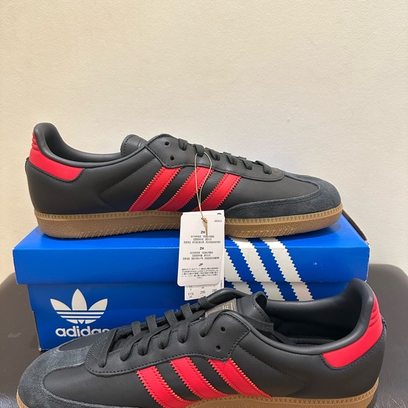 NIB Men adidas Samba OG Carbon Scarlet Red Shoes IG6173 - Picture 8 of 8